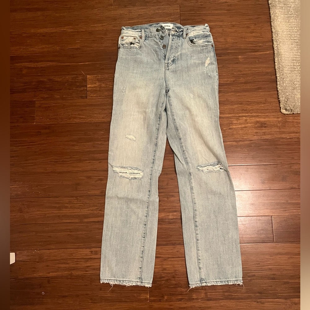 Pistola Straight Leg Blue Jeans with Vintage Distressing